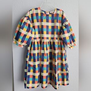 Tucker + Tate Kids Puff Sleeve Check in Navy Denim picnic Gingham Size 7